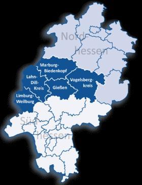 Merkmale der Region Mittelhessen im Wesentlichen Mittelgebirgslagen Waldanteil: ca.