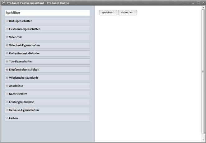Suche nach Produkteigenschaften Der neue Feature Suchassistent erlaubt Ihnen auch die Volltextsuche nach den