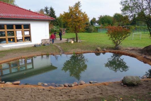Genshagener Freizeitstätte des DRK-Kreisverbandes gefragt. Denn es galt, einen ausgetrockneten Teich wieder zum Leben zu erwecken.