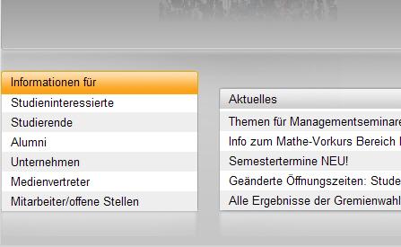 de (Homepage) a) Aufruf über den Schnellzugriff Öffnen Sie die Homepage der Hochschule Pforzheim in Ihrem Browser. Auf der Startseite klicken Sie rechts oben auf das Auswahlfeld Schnellzugriff.