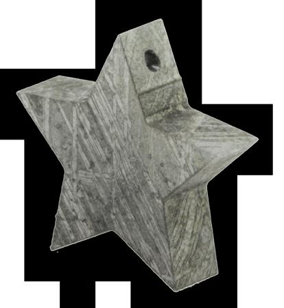 Gebürstetes Edelstahl-Collier von Storch Schmuck, 70 cm lang, Sterne mit Swarovski-Steinen black diamond.