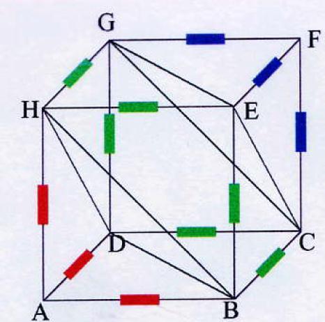 Raumdiagonale Ersatzschaltbild: Beispiel: 1