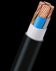 N2XH / NA2XH VPE-isolierte Kabel mit schwer entflammbarem halogenfreien Mantel XLPE insulated cables with flame retardant halogen-free sheath Aufbau Mehrdrähtiger Kupfer- oder eindrähtiger