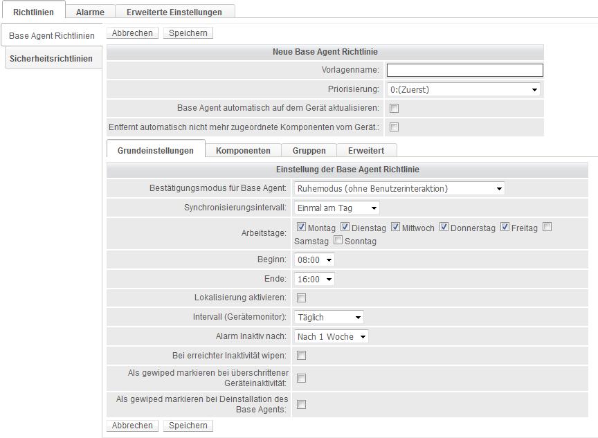 Gruppen TAB 1: Grundeinstellung (s.