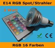 Watt 20,75 24,90 e27-rgb-3w RGB 16 Farben 3 Watt 20,75 24,90 e14-rgb-5w RGB 16 Farben 3 Watt