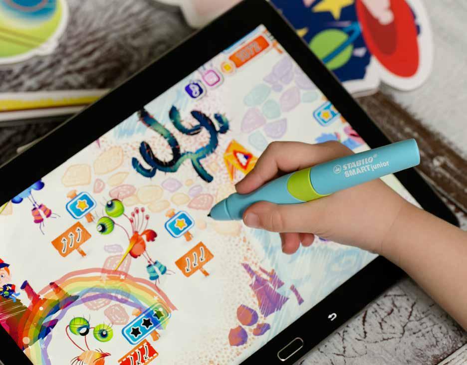 SMARTjunior Gut greifen leicht begreifen Der ergonomische Tablet-Stift speziell für Vorschulkinder Der neue STABILO SMARTjunior eröffnet Vorschulkindern von 4 bis 6 Jahren die Welt des Schreibens