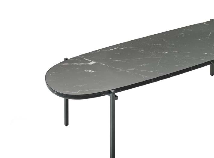 trasparente opaco. Petites tables Structure en acier verni blanc ou noir.