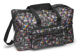 Fashion / Taschen Retrotasche BERLIN All Over Maße: x 8 x cm Material: Nylon Hauptfach mit RV, Zusatzfach mit RV vorne, aufgesetzte Zusatztaschen vorne ( x RV
