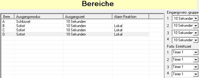 Ein/Ausgang: Ein/Ausgang = Ein/Ausgangzone bleibt bei interner Aktivierung Ein/Ausgangzone Sofort = Ein/Ausgangzone wird bei interner Aktivierung zur Sofortzone Eing. folgend: Eingang folg.