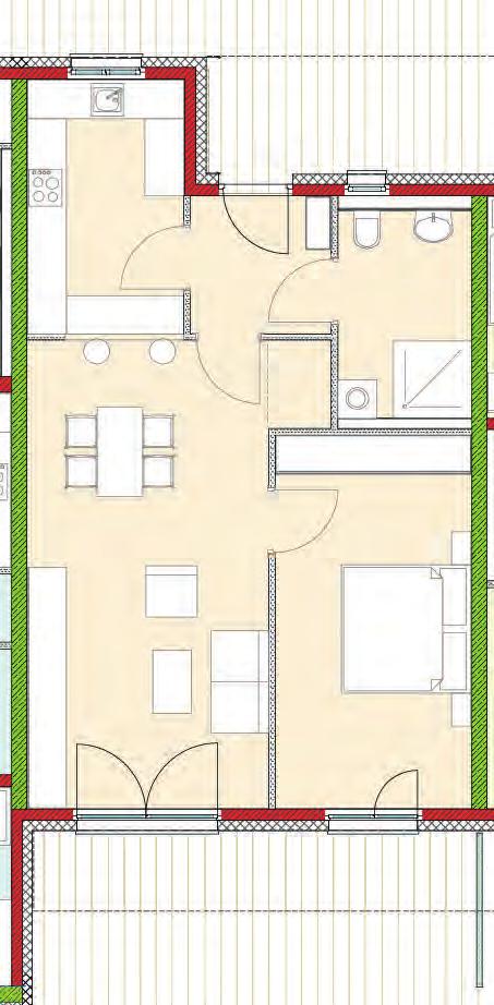 1. OBERGESCHOSS Flur Terrasse Wohnung Nr. 3 2-Zimmer-Wohnung... 28,20 qm... 9,83 qm.