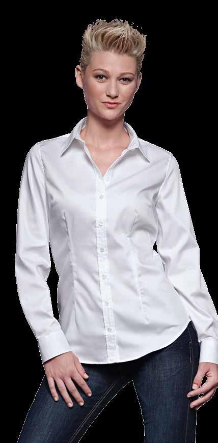 Bügelleichte Langarm Damen-Bluse für