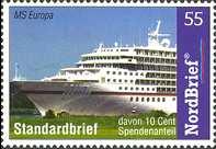 2. April 2007 - Ausgabe "Schiffe - Spendenmarke" - MiNr 6 Spendenmarke "Schiffe", 1 Wert zu 45+10 Cent, ** PM-NB 300 1,50 dito mit Ersttags-Stempel PM-NB 310 1,50 dito auf Ersttagsbrief (neutrales