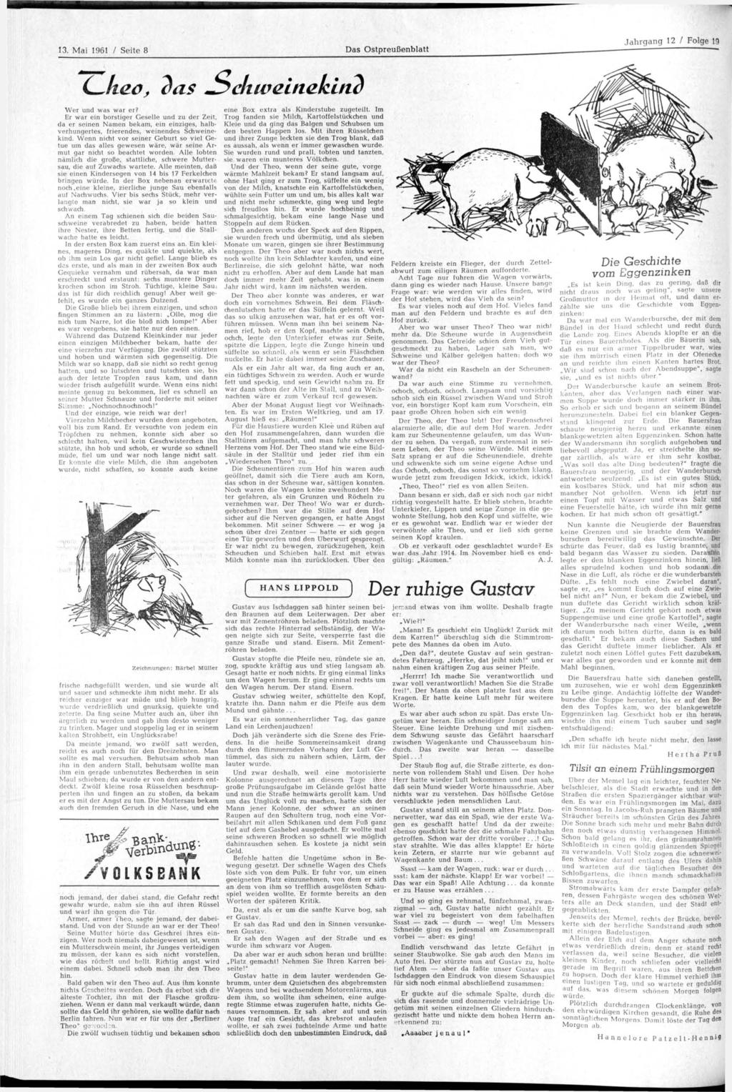 Jahrgang 12 / Folge 19 13. Mai 1961 / Seite 8 Das Ostpreußenblatt,. - 2as Sc/iweine kind Wer und was war er?