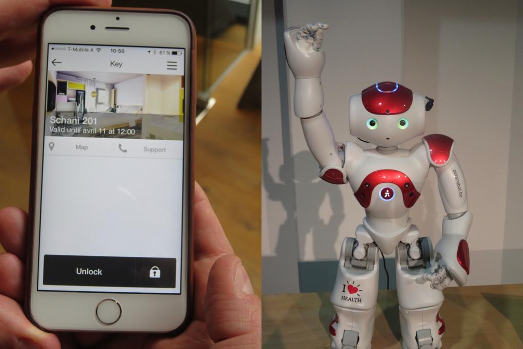 Smart & convenient Roboter Chat-Bot Intelligente Customer Journey Ein/Auschecken via App, Gesichtserkennung