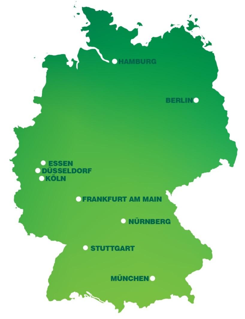 GLOBAL 9 Städte* * inklusive 2 VALTEQ Büros in Nürnberg und Stuttgart sowie 1 GWS IFM INDUSTRIE Standort in Essen 10 Business Lines 5 Support Lines 1.