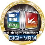 Dual Intelligent Processors 2-Technologie inklusive DIGI+ VRM Digital Power Design: Der neue Standard Die brandneue Dual-Intelligent-Processor-Technologie von ASUS besteht aus zwei innovativen Chips