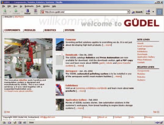www.gudel.com www.gudel.com www.gudel.com Besuchen Sie uns im Internet. Unsere Web-Site www.gudel.com wurde völlig neu überarbeitet und bietet Ihne folgende Möglichkeiten.