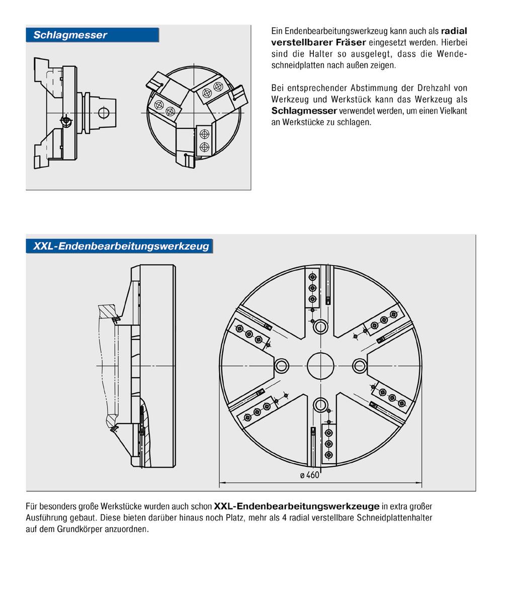 Sonderwerkzeuge Faxanfrage Ein Endenbearbeitungswerkzeug kann auch als radial verstellbarer Fräser eingesetzt werden.