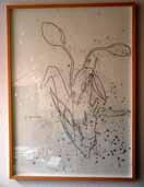 ich weiß eine Blume, 2004 Peter Riek Fett und Lack auf Papier, schriftliche Bezeichnung mit Grafit, unsigniert, 100 x 70 cm, Holzrahmen 1.