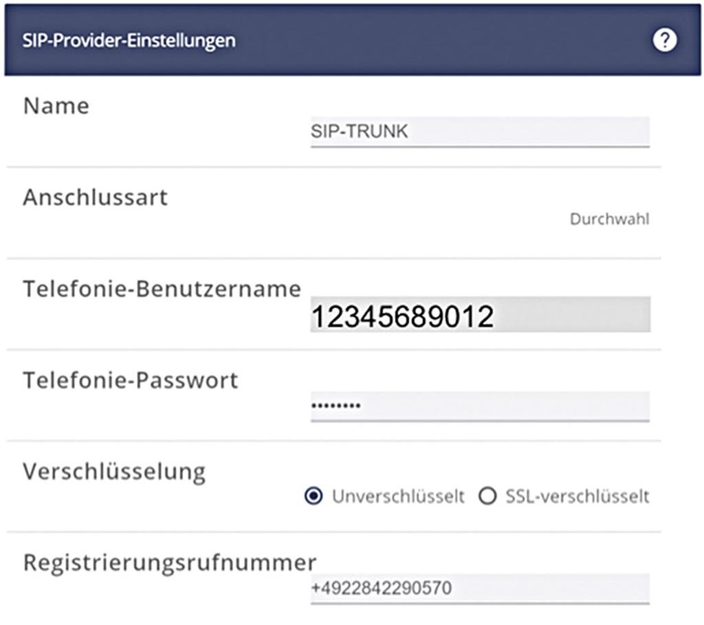 Die Digitalisierungsbox Premium ist für die Verwendung von DeutschlandLAN SIP-Trunk bereits vorbereitet worden.