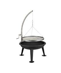 Produkt: Schwenkgrill Bonanza Artikelnummer: 11200 EAN: 4260056082054 Edelstahlausführung Grillrost höhenverstellbar durch Kettenzug Grillfläche: 65 cm GS - Zertifiziert Produkt: Schwenkgrill Merlin