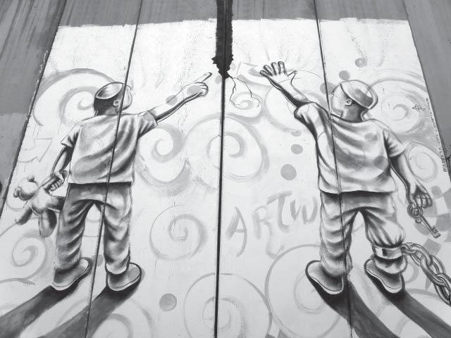 Graffi to auf der Mauer in Bethlehem