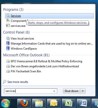 2 Betriebssysteme (wird beim Einsatz erweitert) 2.1 Windows 7 Folgend eine Schritt für Schritt Anleitung für die Konfiguration eines Windows 7 basierenden Notebooks oder PCs. 2.1.1 Den Dienst Wirded AutoConfig starten Um eine 802.
