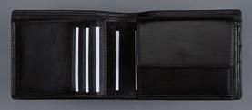 Art. Nr. 42143 - Minibörse mit Ziernaht Münzfach, zwei Scheinfächer, sechs Kreditkartenfächer, Klarsichtfach.