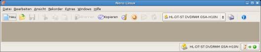 Hauptbildschirm 3 Hauptbildschirm Der Hauptbildschirm von Nero Linux ist der Ausgangspunkt für alle Aktionen.