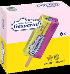 Gasparini-Eigenprodukte Multipack Bananen-Chocolat Inhalt 6 80 ml Artikel 275110065 Karton 5 Schachteln Multipack Vanille-Himbeer