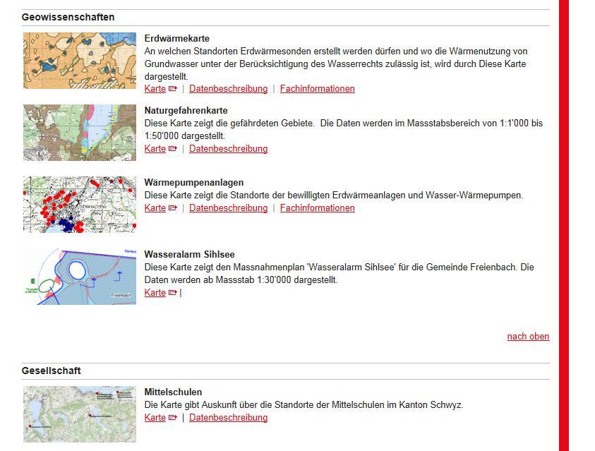 Geoinformation SZ WebMap SZ Kartenangebot / Metadaten Endprodukte für den Nutzer Was