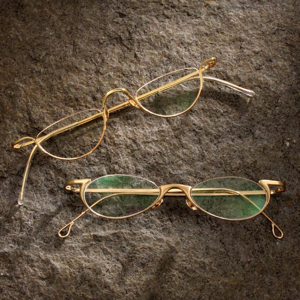 Brillen mit Tragrand Brillen mit Tragrand Half rim glasses Merlin & Poet Merlin: poliertes Gelbgold Gewicht ca.