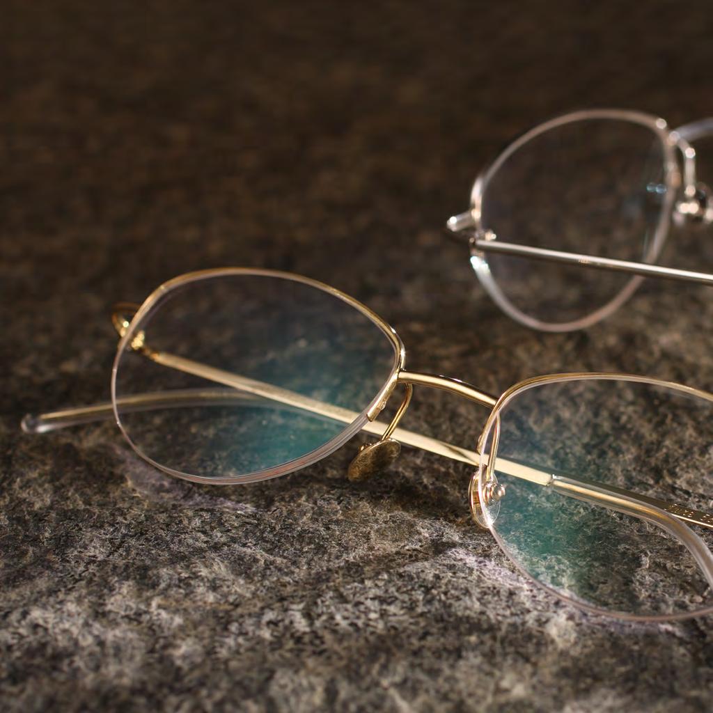 Brillen mit Tragrand Brillen mit Tragrand Half rim glasses Pure mattiertes Gelb- oder Weißgold