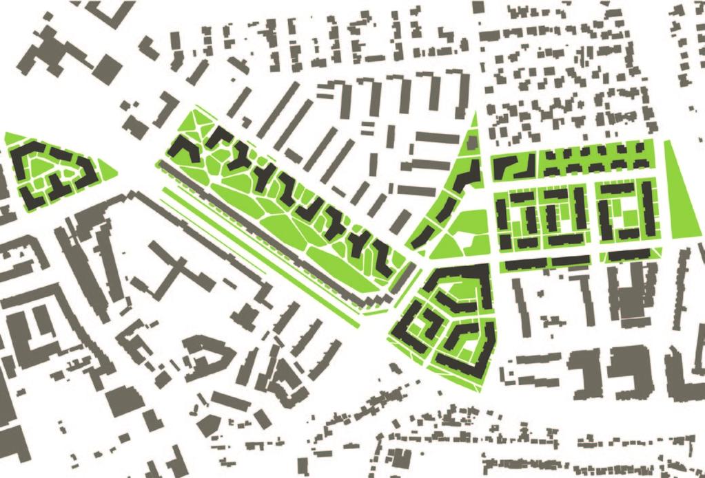 32 Anerkennung Grünplan Zusammenfassung des Erläuterungsberichts Das städtebauliche Grundkonzept beruht auf einer sensiblen Nachverdichtung des zentralen Bereichs durch ein neu geordnetes Quartier,