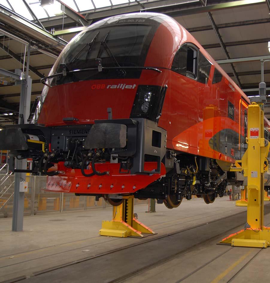 Standort Simmering Kompetenzzentrum für: Montage und Inbetriebsetzung der ÖBB-Hochgeschwindigkeitszüge Railjet Heavy