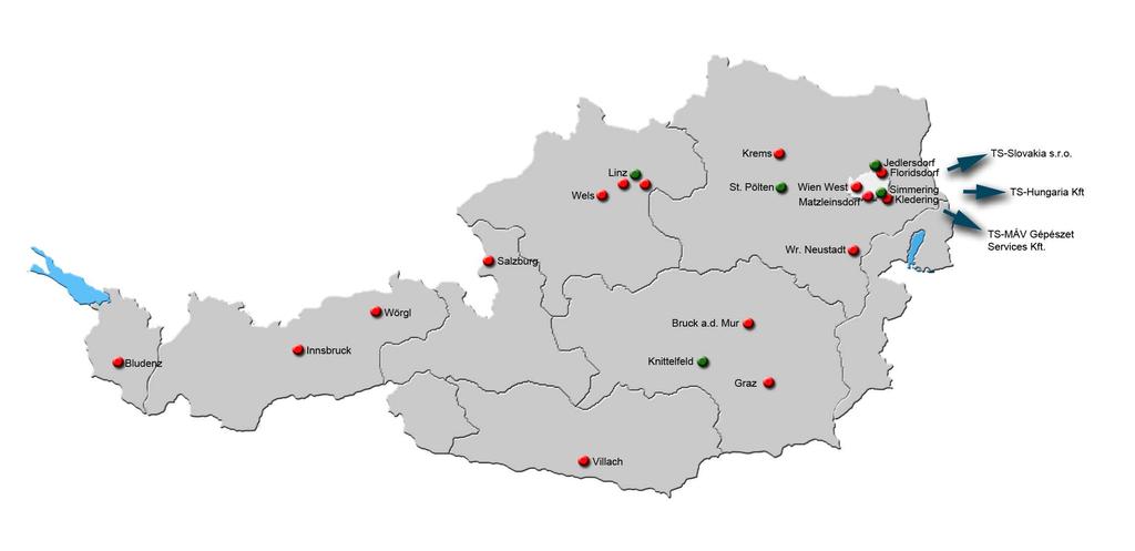 Service-Netzwerk 22 Standorte in Österreich 3 Standorte in