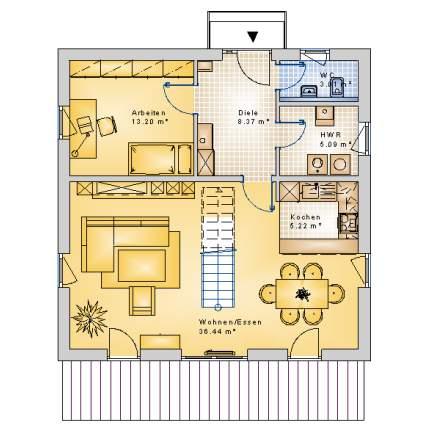 *Wohnflächenermittlung nach Wohnflächenverordnung I EG Wohnfläche EG Wohnen/Essen Arbeiten Diele Kochen HWR WC Erdgeschoss Wohnfläche