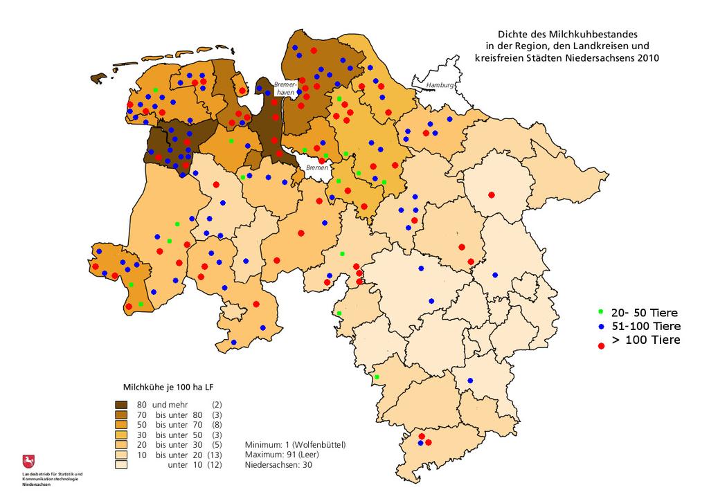 Abschlussbericht Kaske Seite 5 len Verteilung (Postleitzahlbezirke) repräsentativ für die niedersächsischen Milcherzeugerbetriebe ist (Abb. 1).
