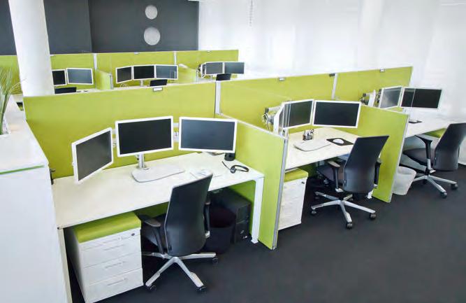 Schreibtisch Vom zum effizienten Arbeitsraum. Lösungen für alle Büroräume und -situationen. Ein moderner Arbeitsplatz wird heute auf vielfältige Weise genutzt.