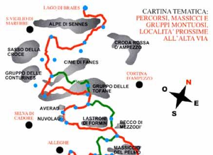 man hingegen rechts abbiegt (Weg ohne Nummerierung) und über den Bergkamm weiter wandert, kommt man unter den Gipfel von Ciaval (Monte Cavallo), 2.908 m.