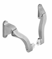 Beschläge Ferrures Fittings 555.733 Gangflügel 555.734 Standflügel Panik-Stangengriff Aluminium Beschlag und Rohr matt geschliffen, DIN links und rechts verwendbar, Drehwinkel 30 für 555.