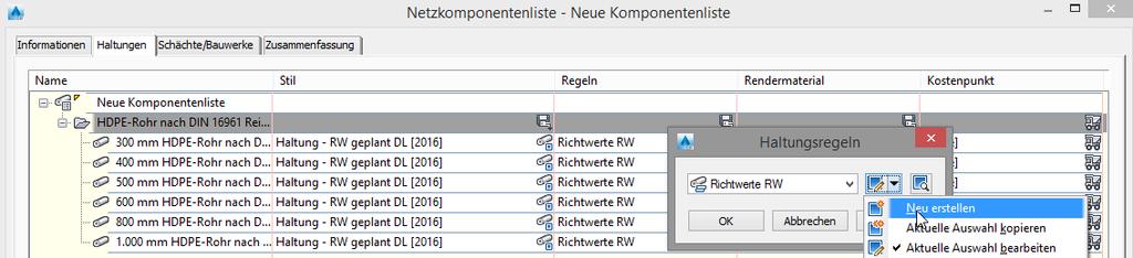 Die Regeln (Konstruktions-Regel) entscheiden über die erste Errstellung des Kanal-Netzes.