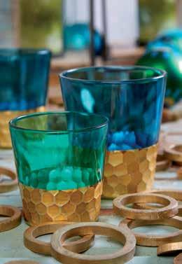 Teelichtglas, Glas gold, 8 cm 29677 4 Teelichtglas Karo grün-grau, 7, x 0, cm 2963 Teelichtglas gemustert gold-grün, 6, x 6, cm