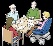Menschen mit schweren Behinderungen sind zum Beispiel: Menschen mit sehr schweren Behinderungen am Körper. Blinde oder gehörlose Menschen.