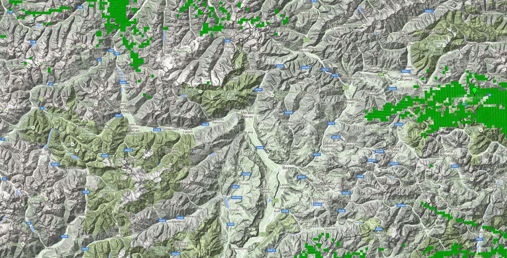 Einleitung O im Detail Anwendungen und Verbreitung Standorte Ausblick Südtirol (DRC) die grünen Punkte links oben stammen aus Föhnlagen und wurden von