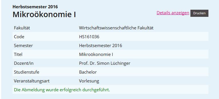 Lehrveranstaltung auf Abmelden. Der Abmeldeprozess ist nun abgeschlossen.