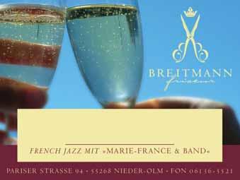 00 UHR French-Jazz mit Marie France & Band KINDER- FLOHMARKT am