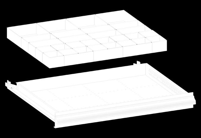 12 150x75 mm 150x150 mm 6 3 Einteilungsmaterial für Schubladen «Kunststoffmulden» 951025 64.