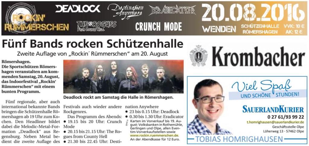Fünf Bands rocken Schützenhalle SauerlandKurier (Ausgabe