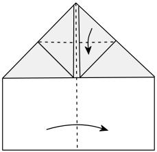 1. Falte nacheinander die rechte und linke Ecke jeweils an die gegenüberliegende Kante und öffne das Blatt wieder.